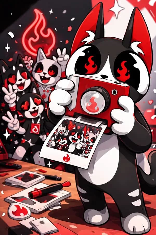 Оператор делает мгновенное фото в стиле Полароид на мероприятии