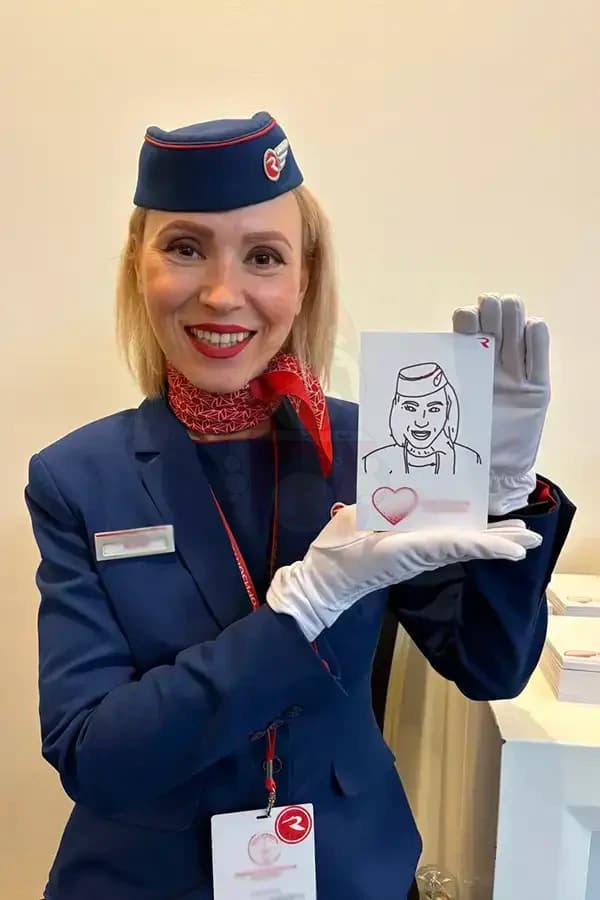 Скетч-портрет от робота-художника на мероприятии