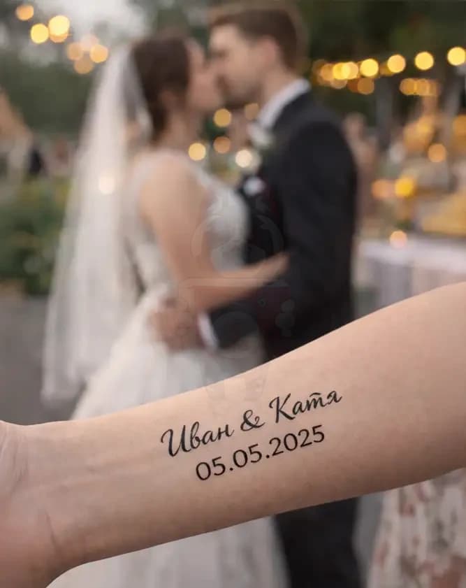 Временные тату на свадьбе, нанесение принтером Prinker