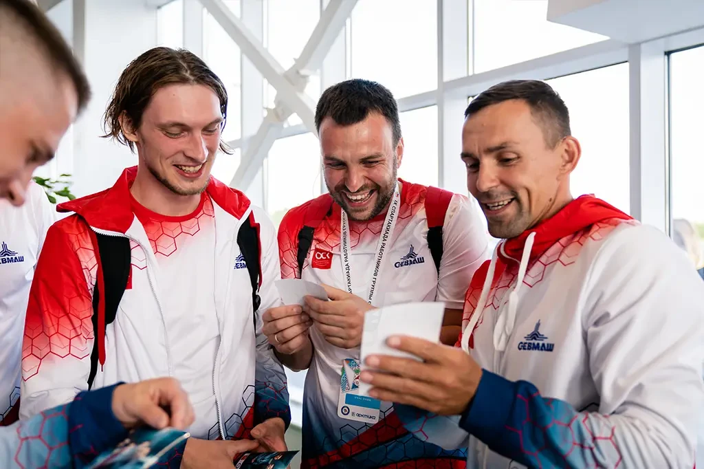 Фотобудка с нейросетью на IX Спартакиаде ОСК в Северодвинске, участницы с AI-портретами