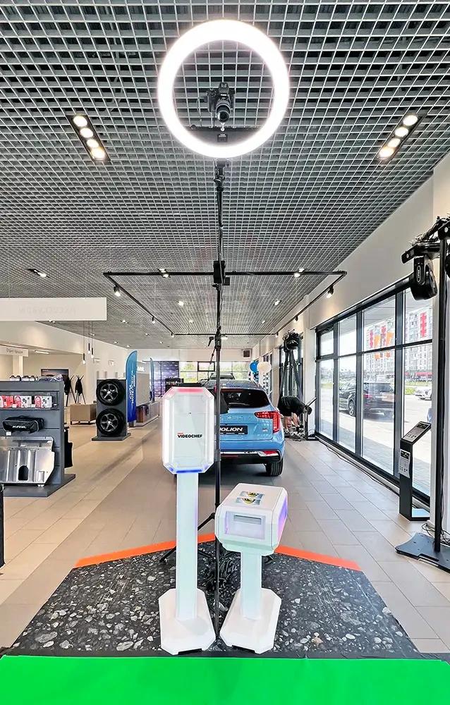 Оборудование VideoChef: фотостойка MixUp с кольцевым светом и камерой на журавле