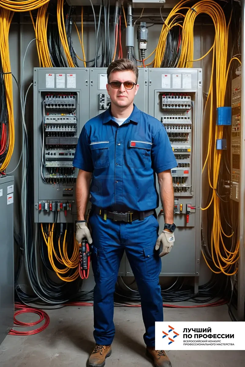 Результат работы нейросети: гость в образе электрика на конкурсе «Лучший по профессии»