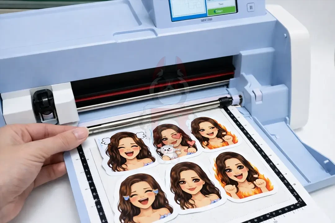 Контурный рез стикеров плоттером ВидеоШеф