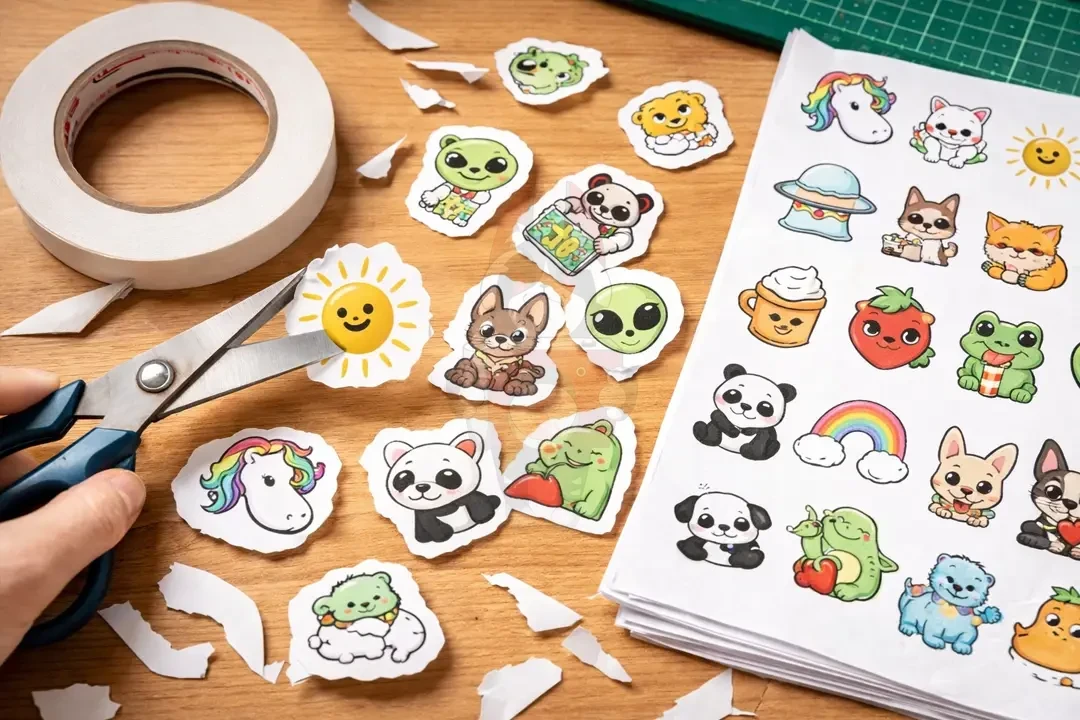 Стикеры вырезанные ножницами с неровными краями