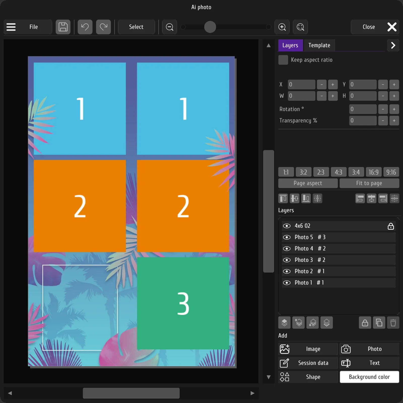 Редактор фотошаблонов в приложении для фотобудки MixUp App